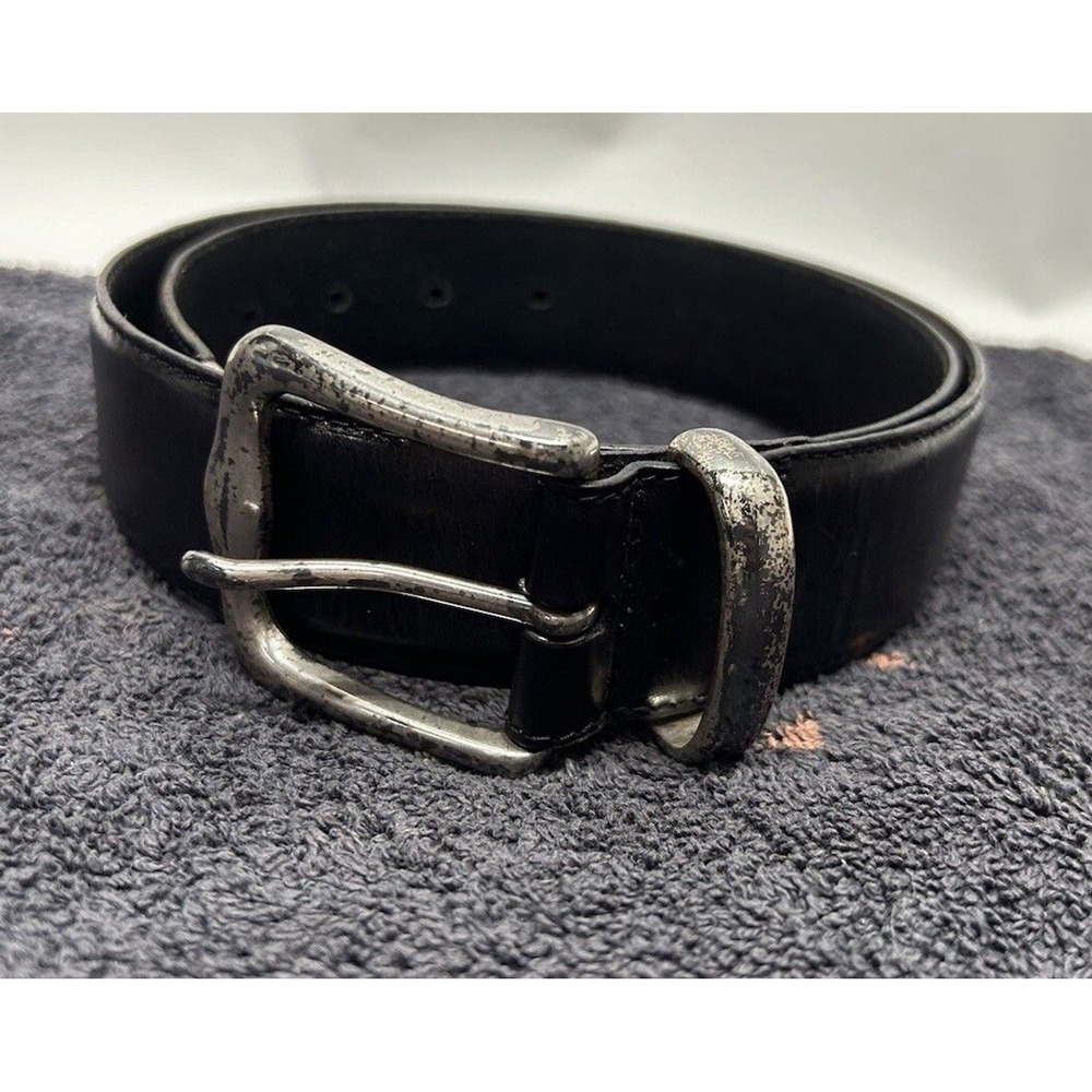 Fossil Womens Size 28? Black Smooth Leather Adjustable Belt (S7)